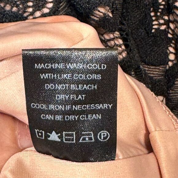 Lace Bodycon Mini Dress Black Nude L NWT Goth Glam - Picture 8 of 9